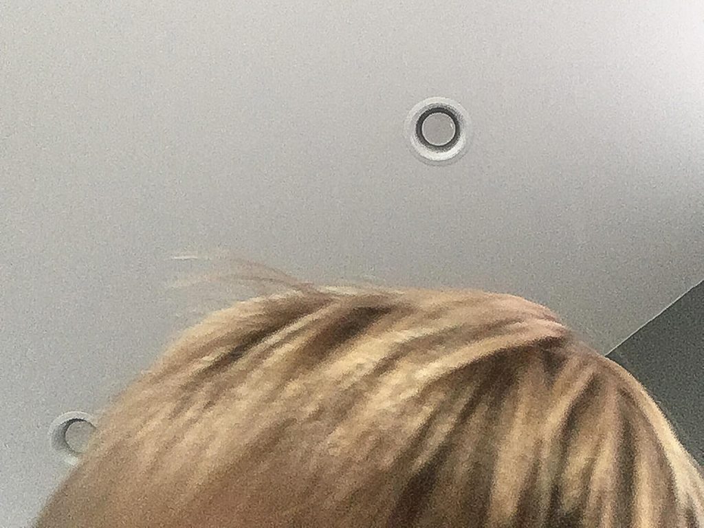 Toddler takes a selfie of the top of his head