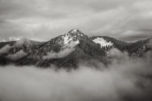 Clouds gather around Lookout Mountain