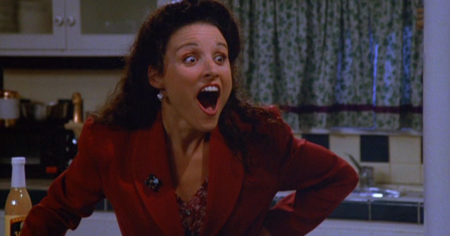 Elaine Benes gets upset over exclamation points